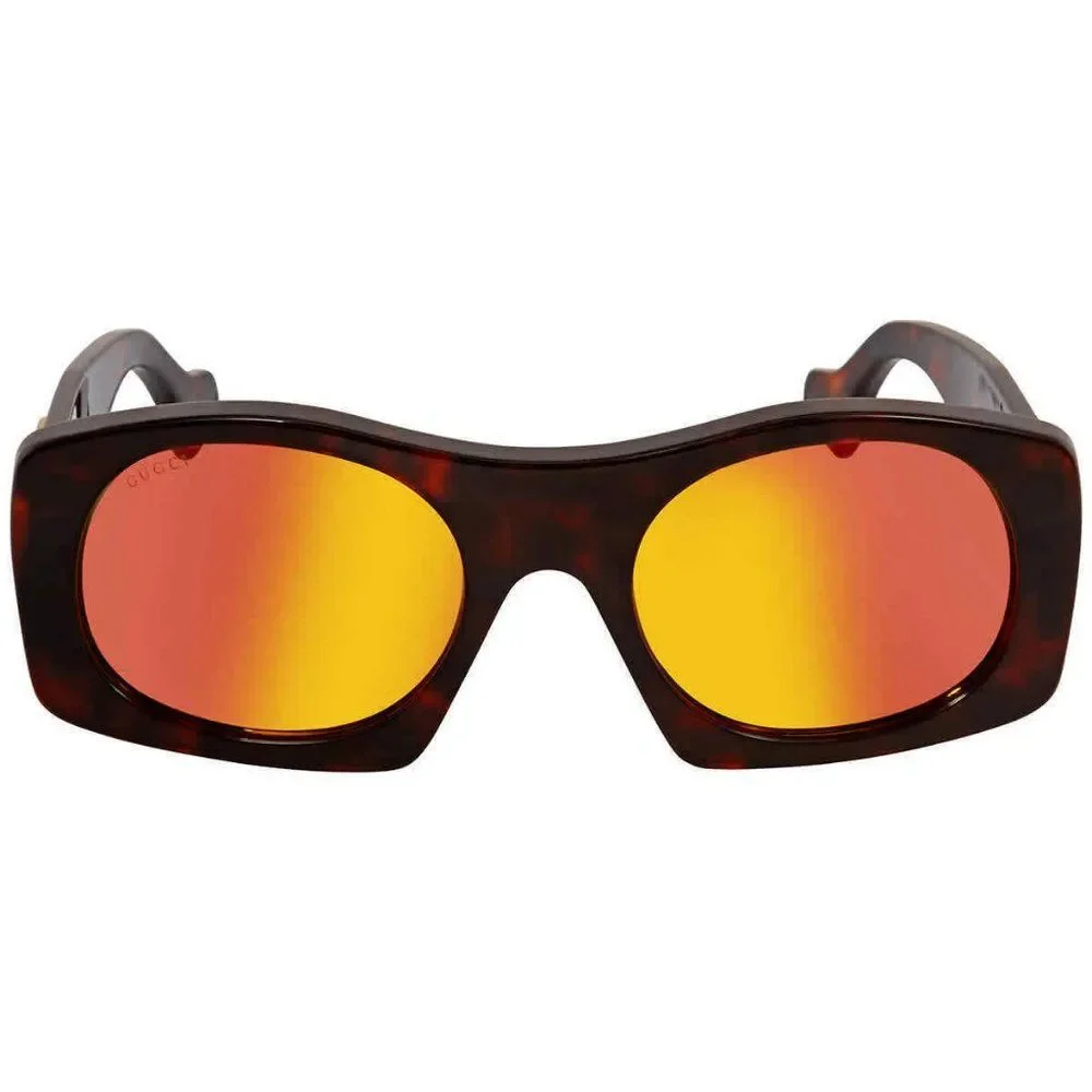 NEW Gucci Havana Red Geometric Men's Sunglasses